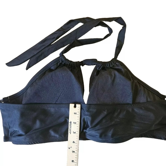 Time & Tru Key Neckline Halter Swim Top Size 3X 24 26W NWT Black Good Coverage - Picture 5 of 7